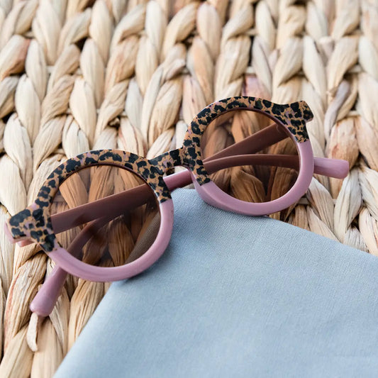 Toddler & Kid Retro Sunglasses - Purple Cheetah Babeehive Goods Lil Tulips