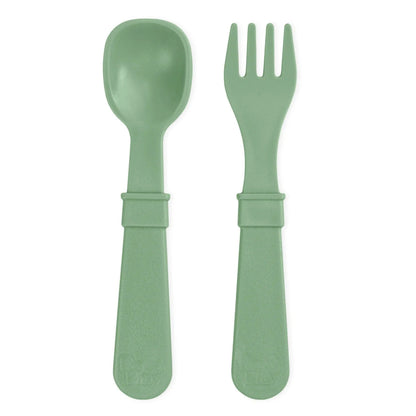 Toddler Utensil Pair Sage RePlay Lil Tulips
