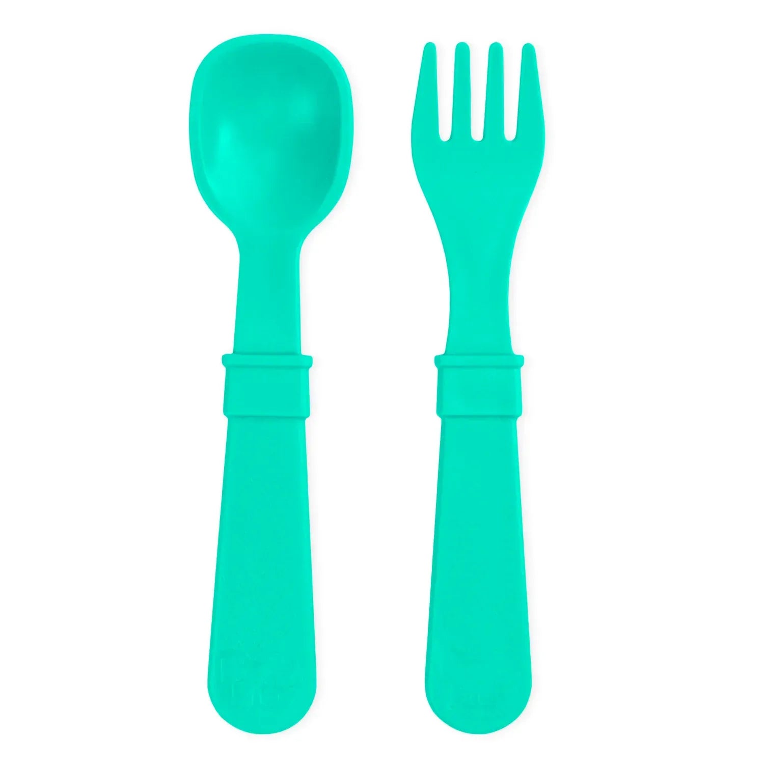 Toddler Utensil Pair USA Made - Aqua RePlay Lil Tulips