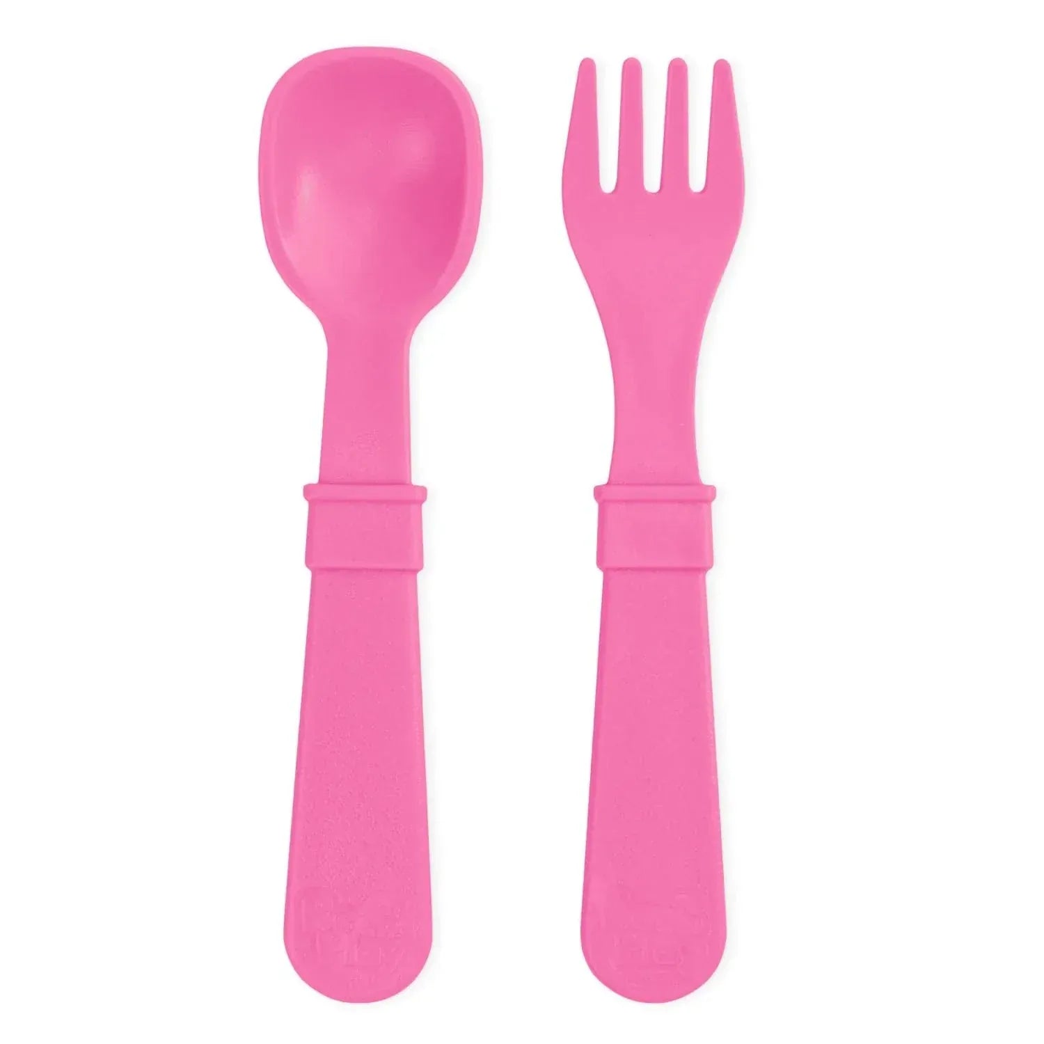 Toddler Utensil Pair USA Made - Bright Pink RePlay Lil Tulips
