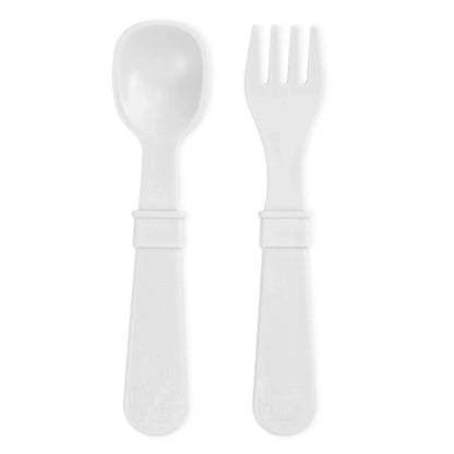 Toddler Utensil Pair White RePlay Lil Tulips
