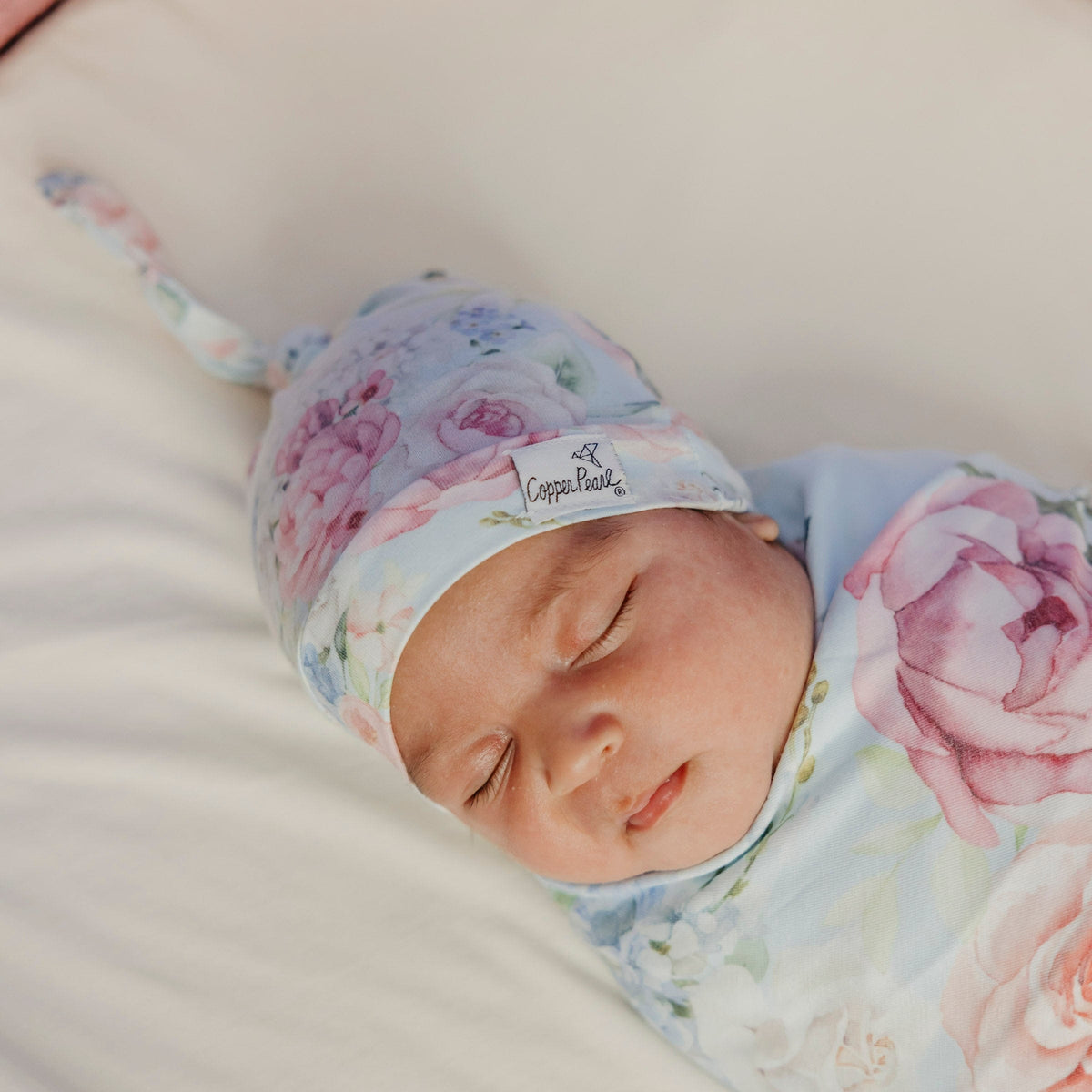 Top Knot Hat - Genevieve - 0-4 Months Copper Pearl Lil Tulips