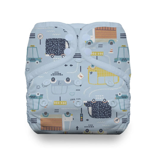Traffic Jam Snap Natural One Size Pocket Diaper Thirsties Lil Tulips