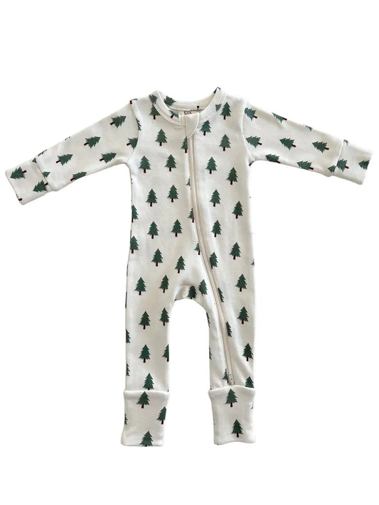 Trees - Organic 2-Way Zip Romper SIIX Collection Lil Tulips
