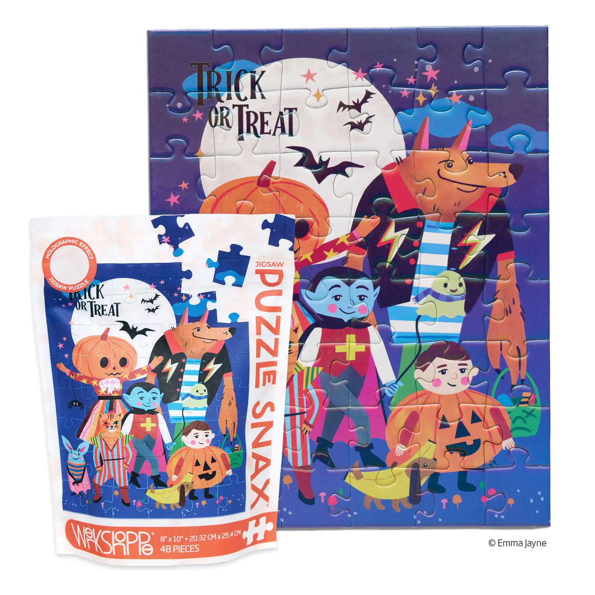 Trick or Treat 48 Piece Kids Halloween Puzzle Snax WerkShoppe Lil Tulips