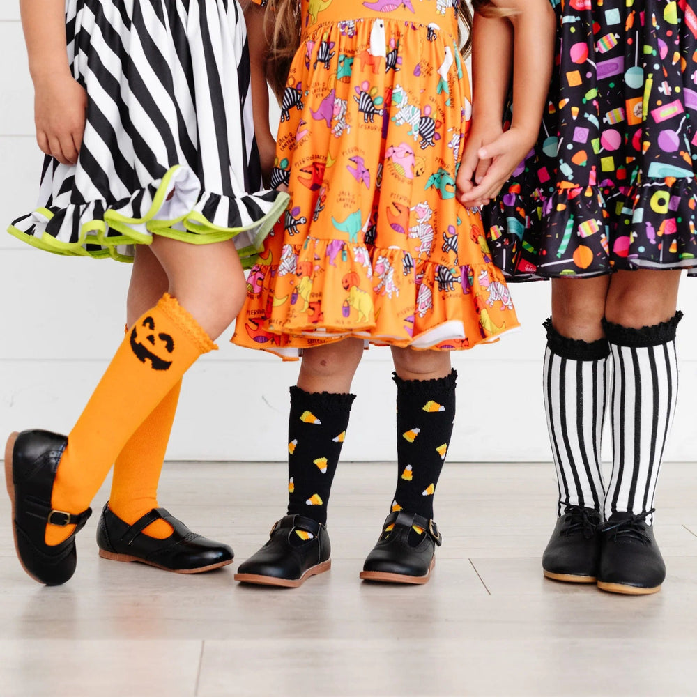 Trick-or-Treat Knee High Socks 3-Pack Little Stocking Company Lil Tulips