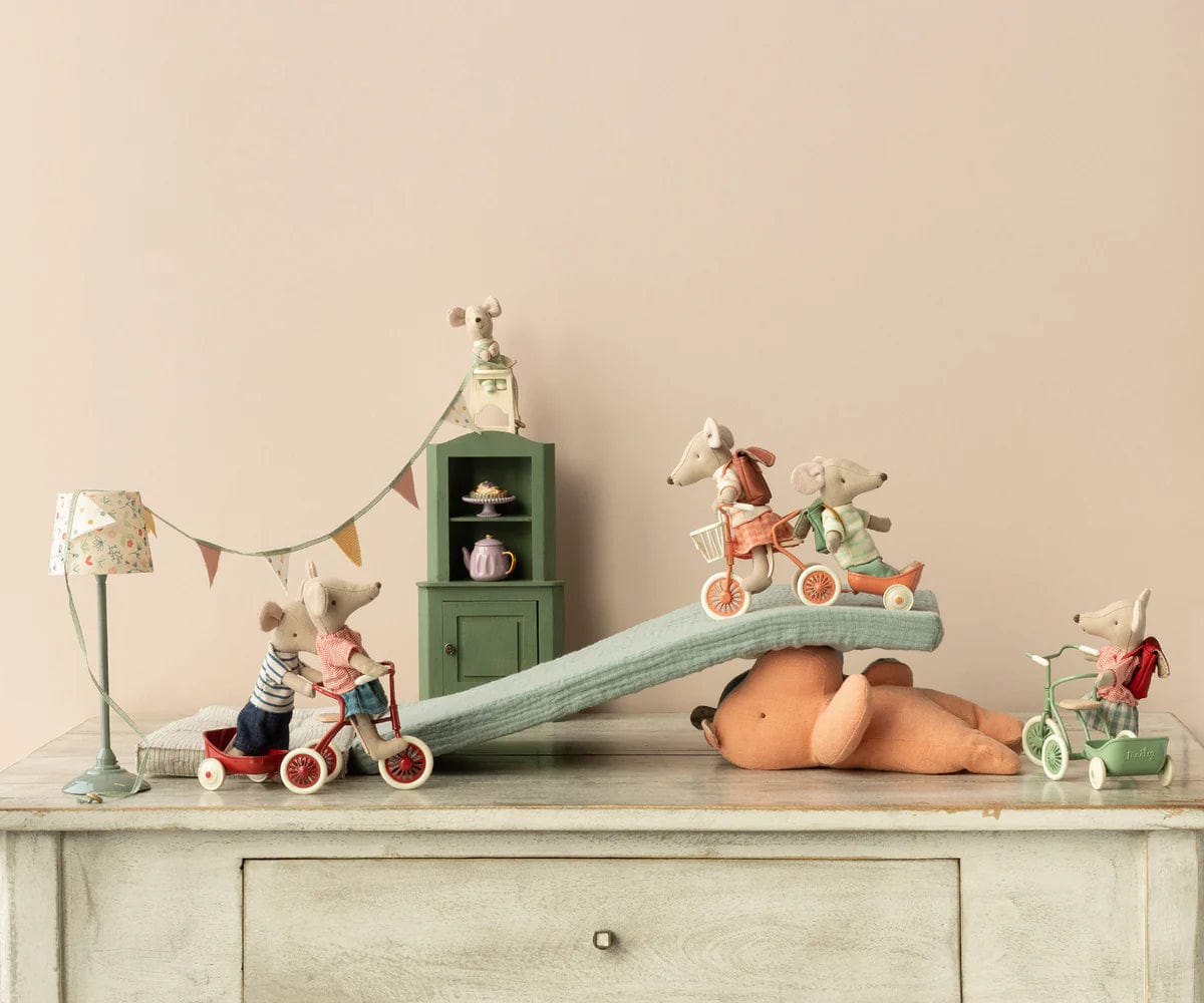 Tricycle Mouse, Big Brother - Mint Maileg Lil Tulips