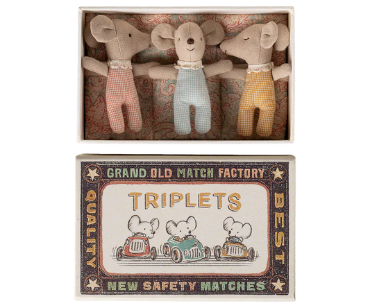 Triplets, Baby mice in matchbox - NEW 2026 Maileg Lil Tulips
