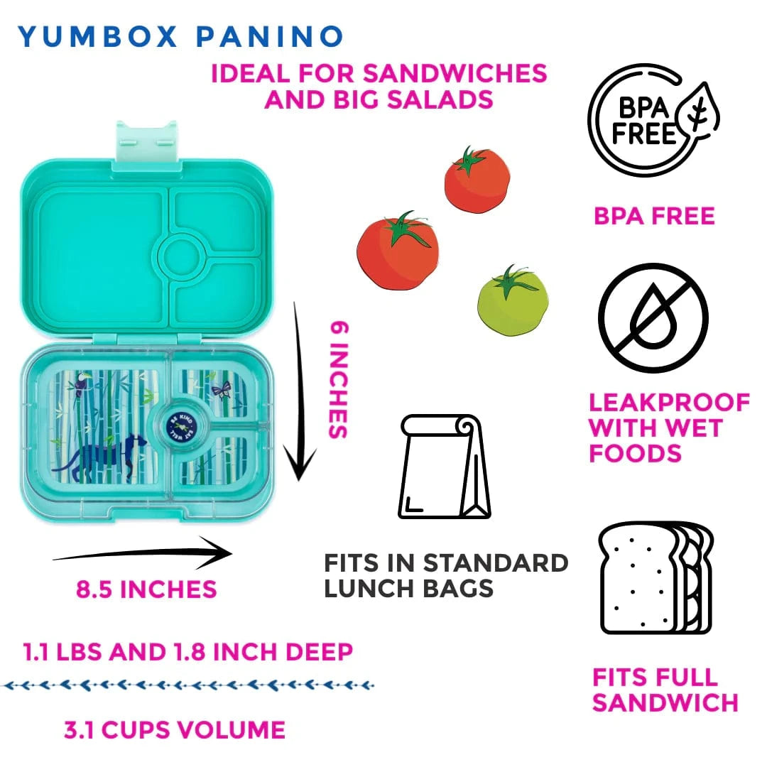 Tropical Aqua 4 Compartment Sandwich Bento Box Yumbox Lil Tulips
