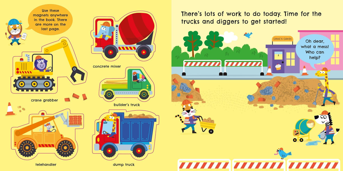 Trucks and Diggers Magnet Book Harper Collins Childrens Lil Tulips