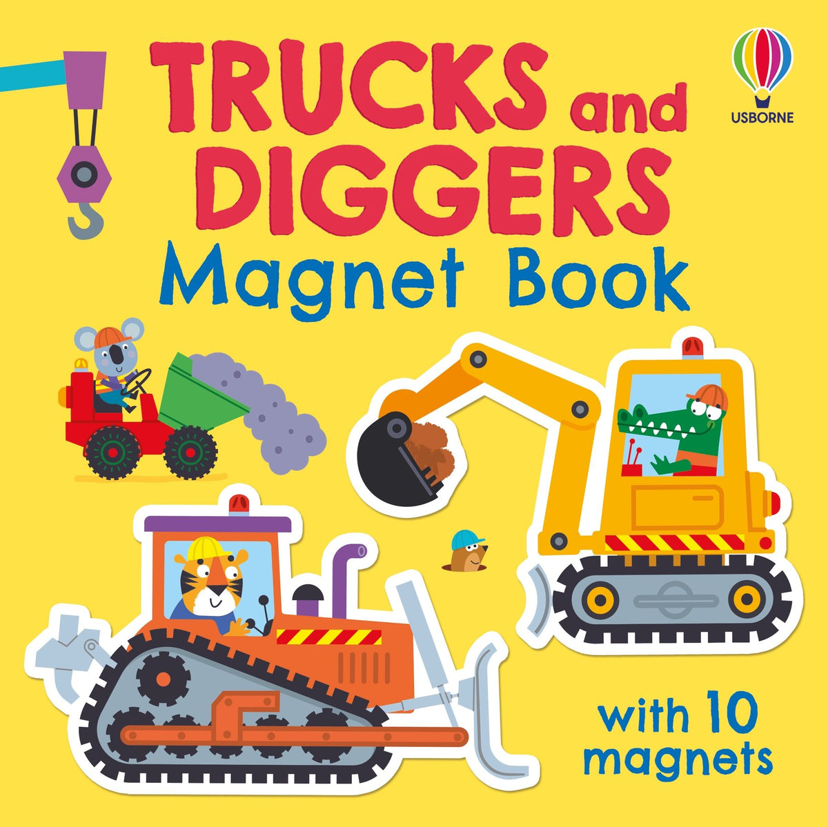 Trucks and Diggers Magnet Book — Usborne book cover