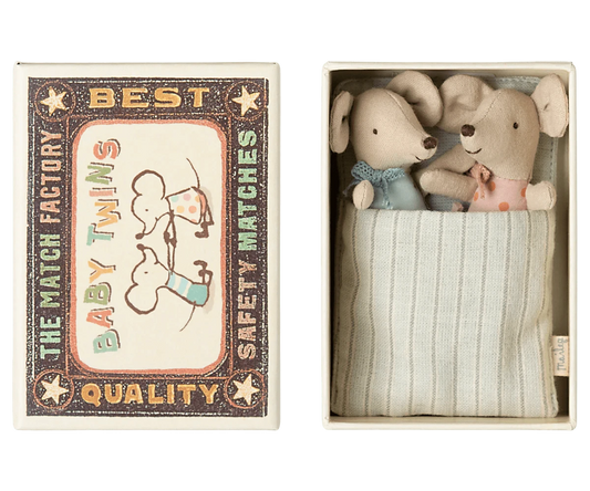 Twins, Baby mice in matchbox Maileg Lil Tulips
