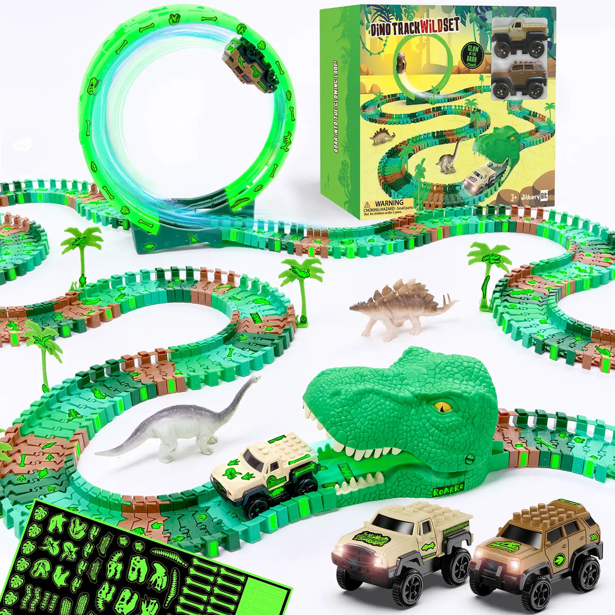 Ultimate Glows Dino Race Track JitteryGit Lil Tulips