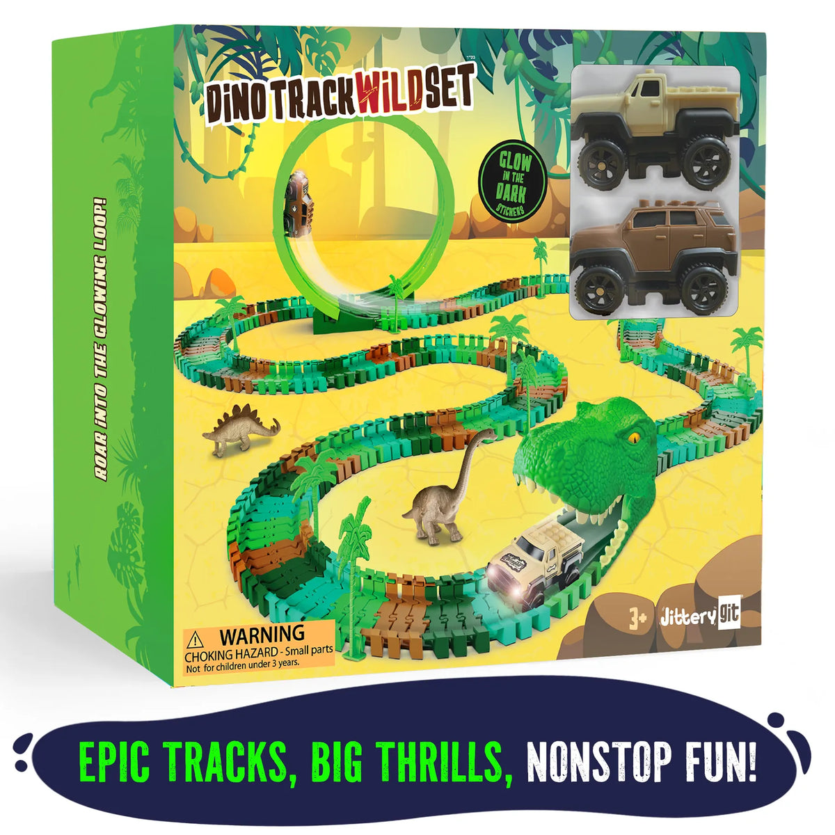Ultimate Glows Dino Race Track JitteryGit Lil Tulips