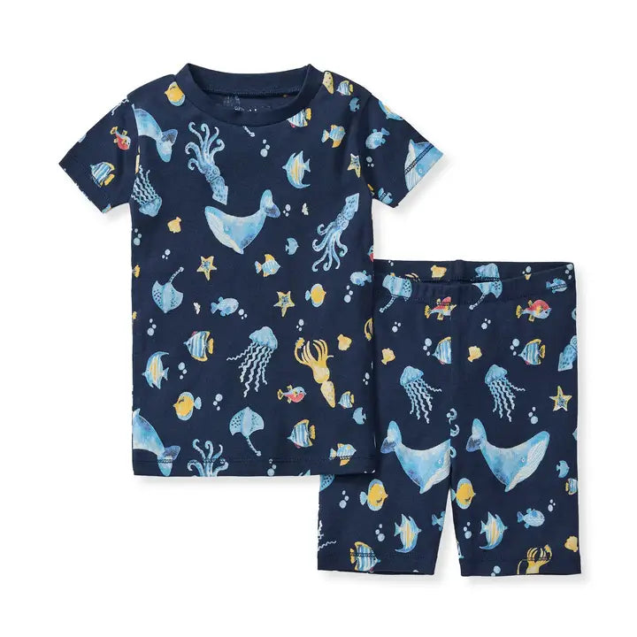 Under the Sea Organic Cotton Two-Piece Pajamas Burt's Bees Baby Lil Tulips