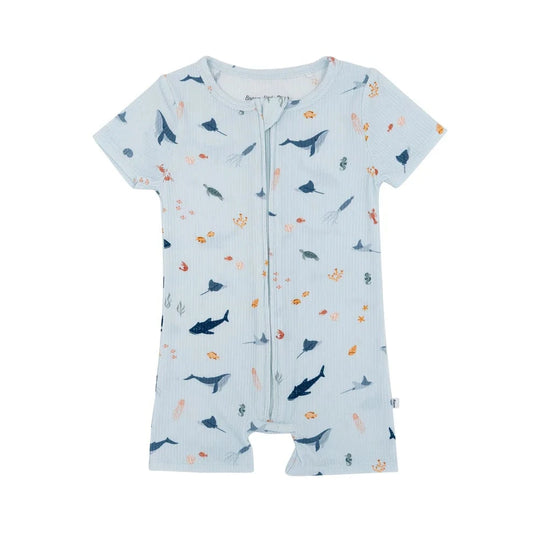 Under The Sea Small Ribbed Summer Zip Romper Brave Little Ones Lil Tulips