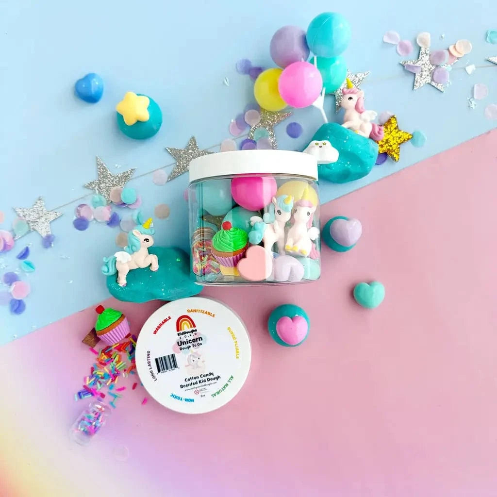 Unicorn Party (Cotton Candy) Dough-To-Go Play Kit Earth Grown KidDoughs Lil Tulips