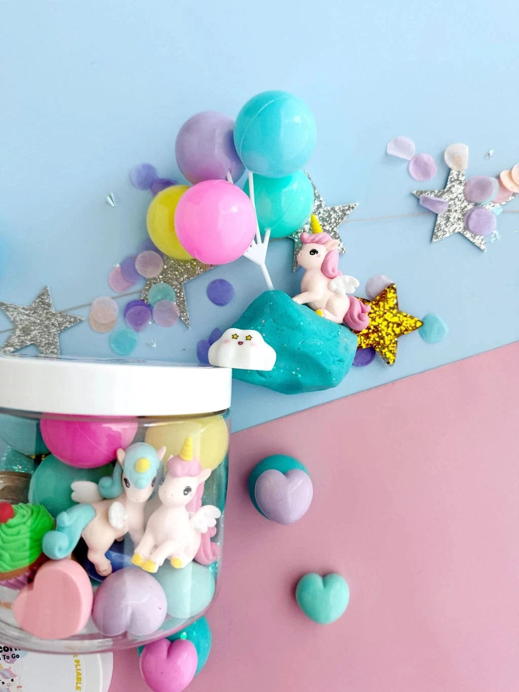 Unicorn Party (Cotton Candy) Dough-To-Go Play Kit Earth Grown KidDoughs Lil Tulips