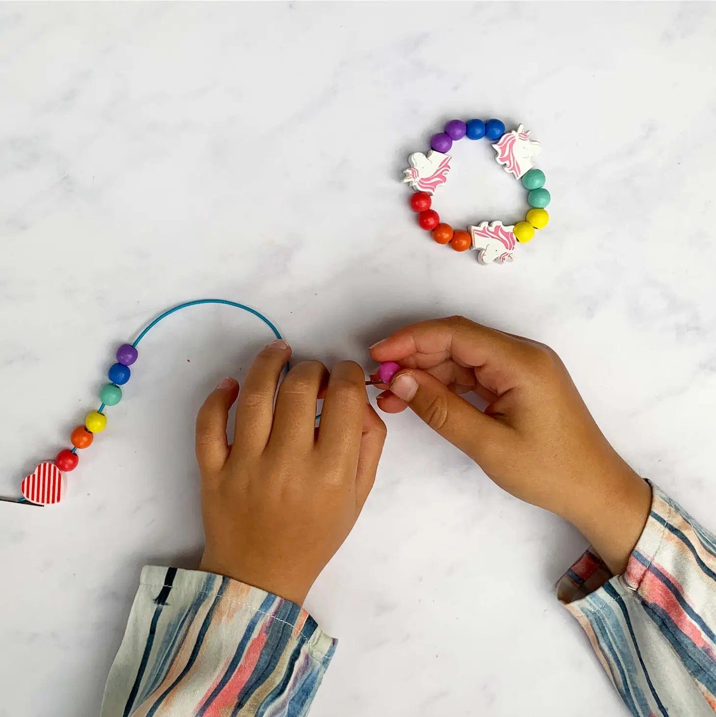 Unicorns & Heart - Bracelet Making Kit Cotton Twist Toy Craft Kits Lil Tulips