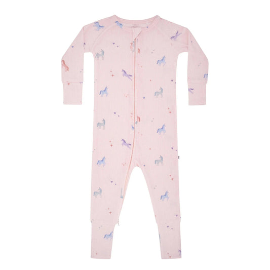 Unicorns Small Ribbed Zip Romper Brave Little Ones Lil Tulips