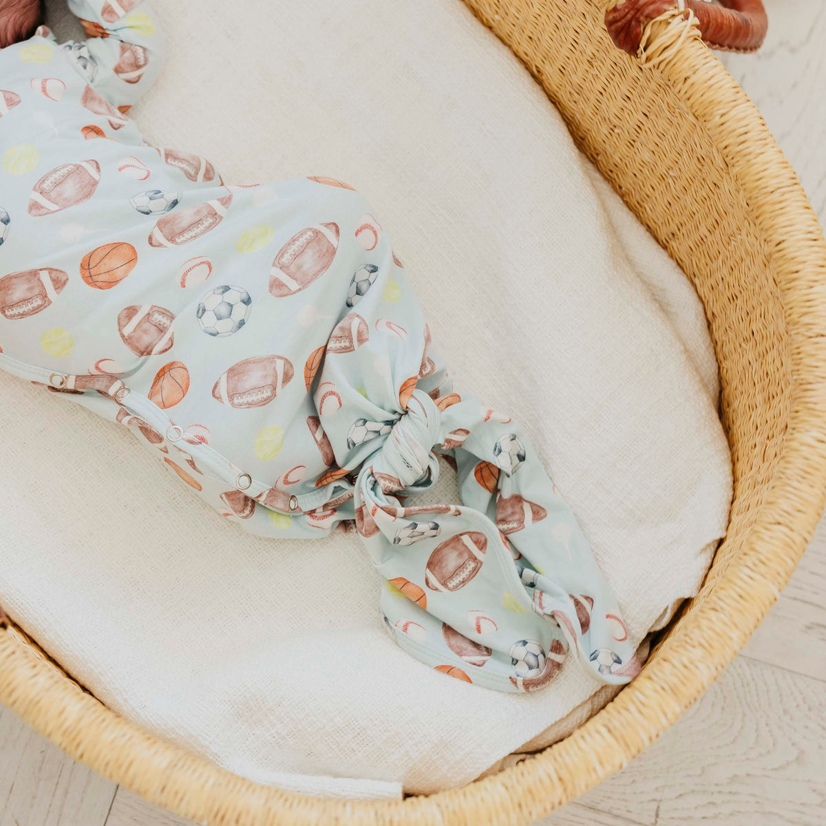 Copper Pearl Newborn Knotted Gown - Sports Medley, additional view 1