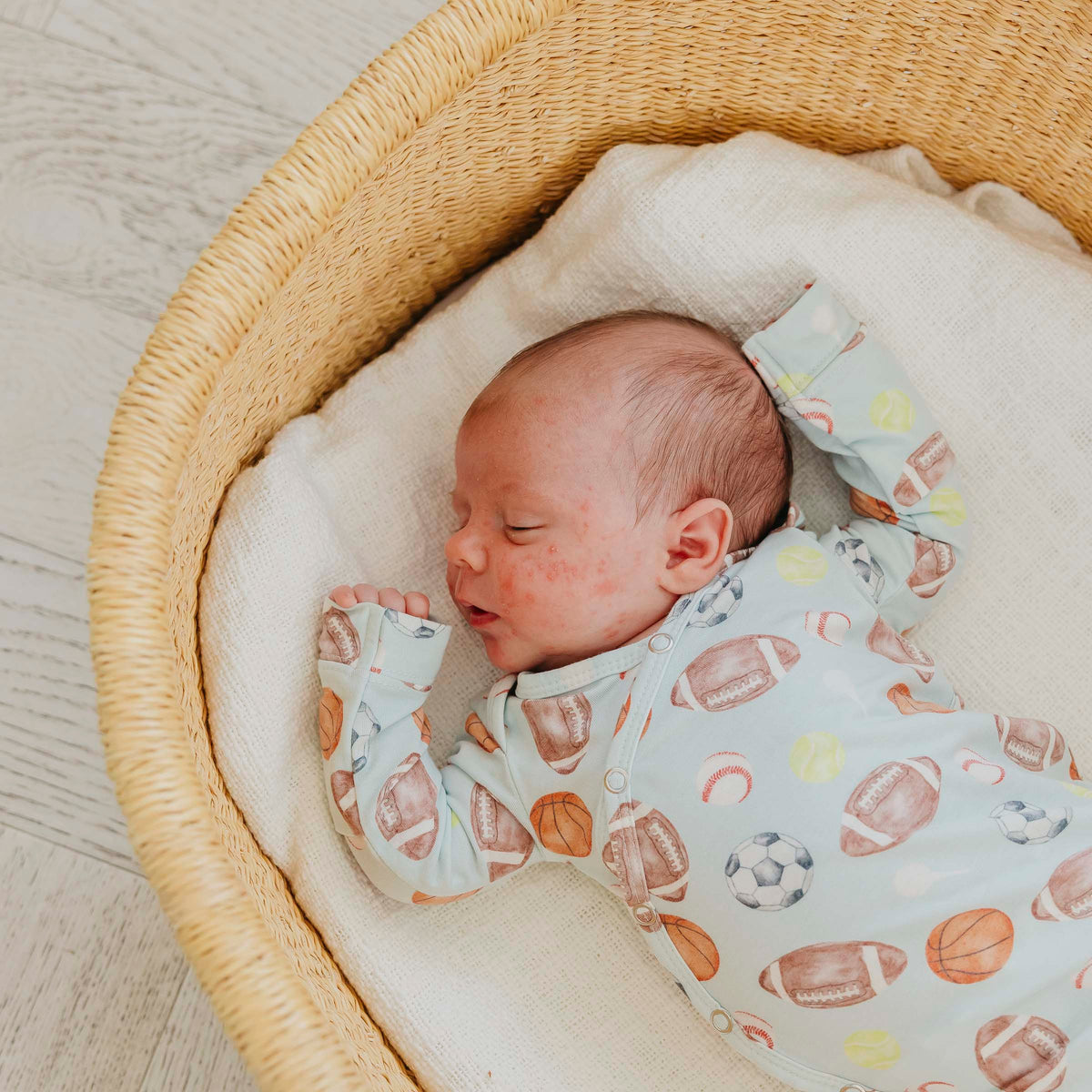 Copper Pearl Newborn Knotted Gown - Sports Medley, additional view 2