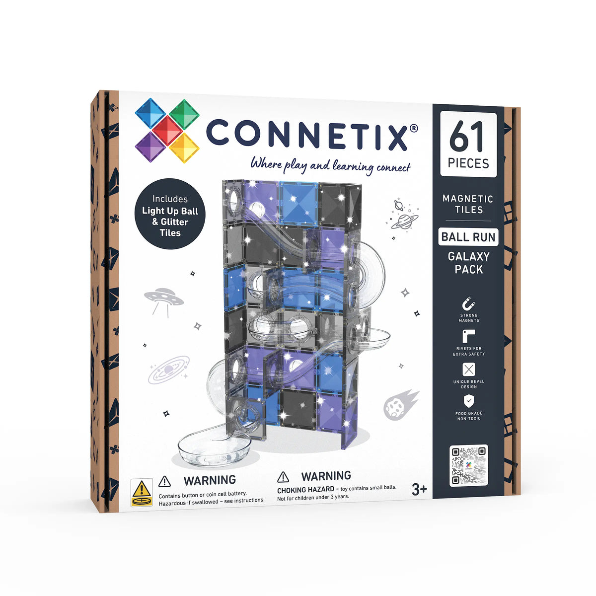 Connetix Ball Run Galaxy Pack, 61 Pieces - product photo