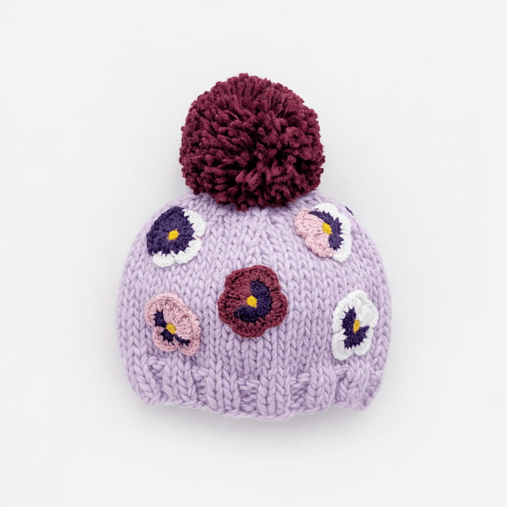 Pansy Lilac Beanie Hat for Baby & Kids