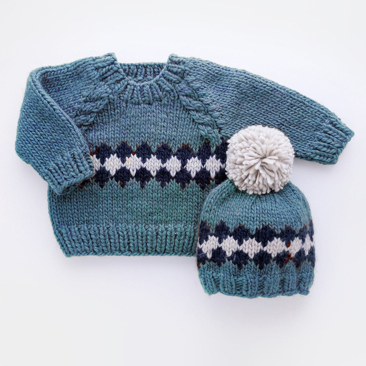 Geo Slate Blue Beanie Hat for Baby & Kids