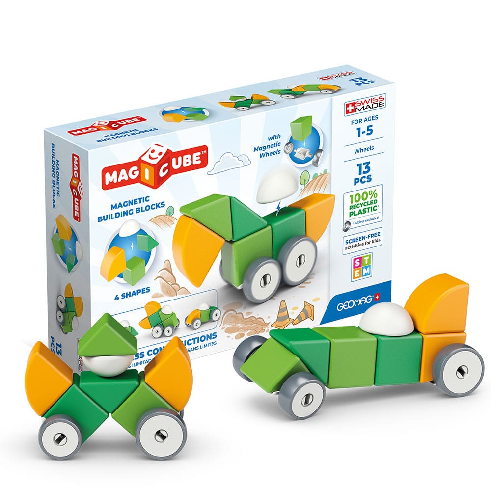 Geomag Magicube Shapes & Wheels Recycled Set - 13 Pieces official Geomag product image