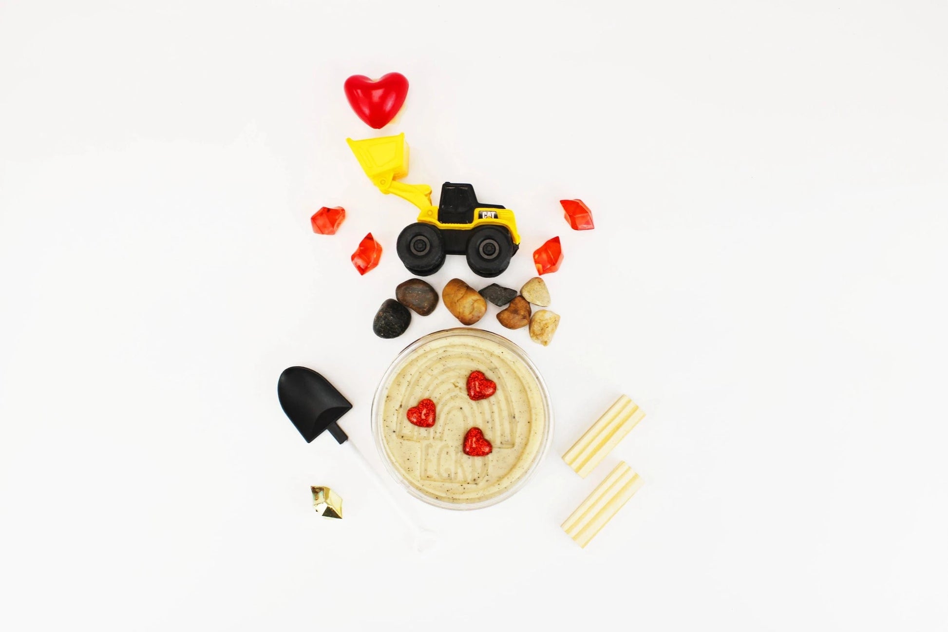 Valentines "I Dig You" Construction Sensory Play Dough Kit Earth Grown KidDoughs Lil Tulips