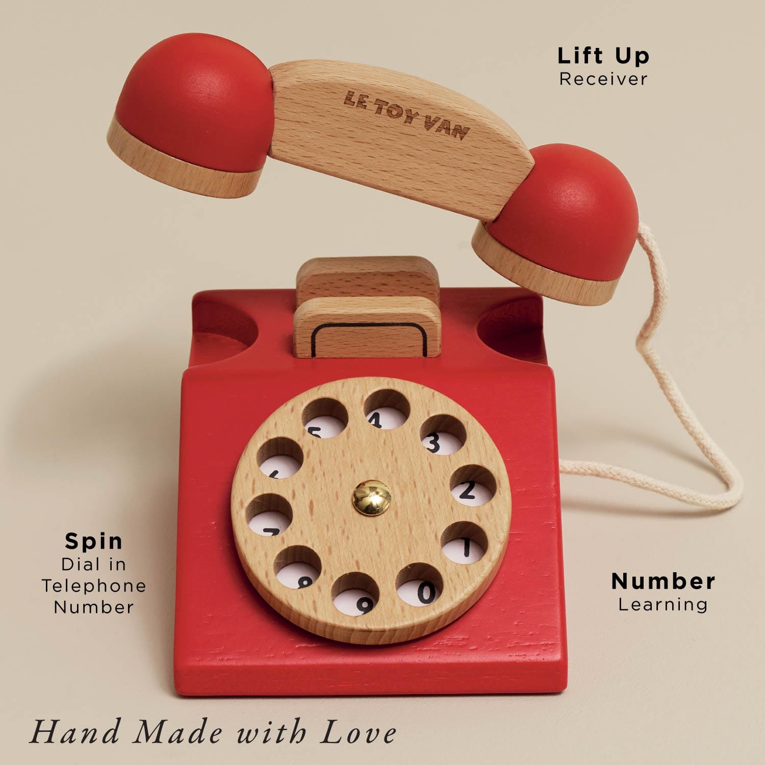 Vintage Wooden Phone Le Toy Van Lil Tulips
