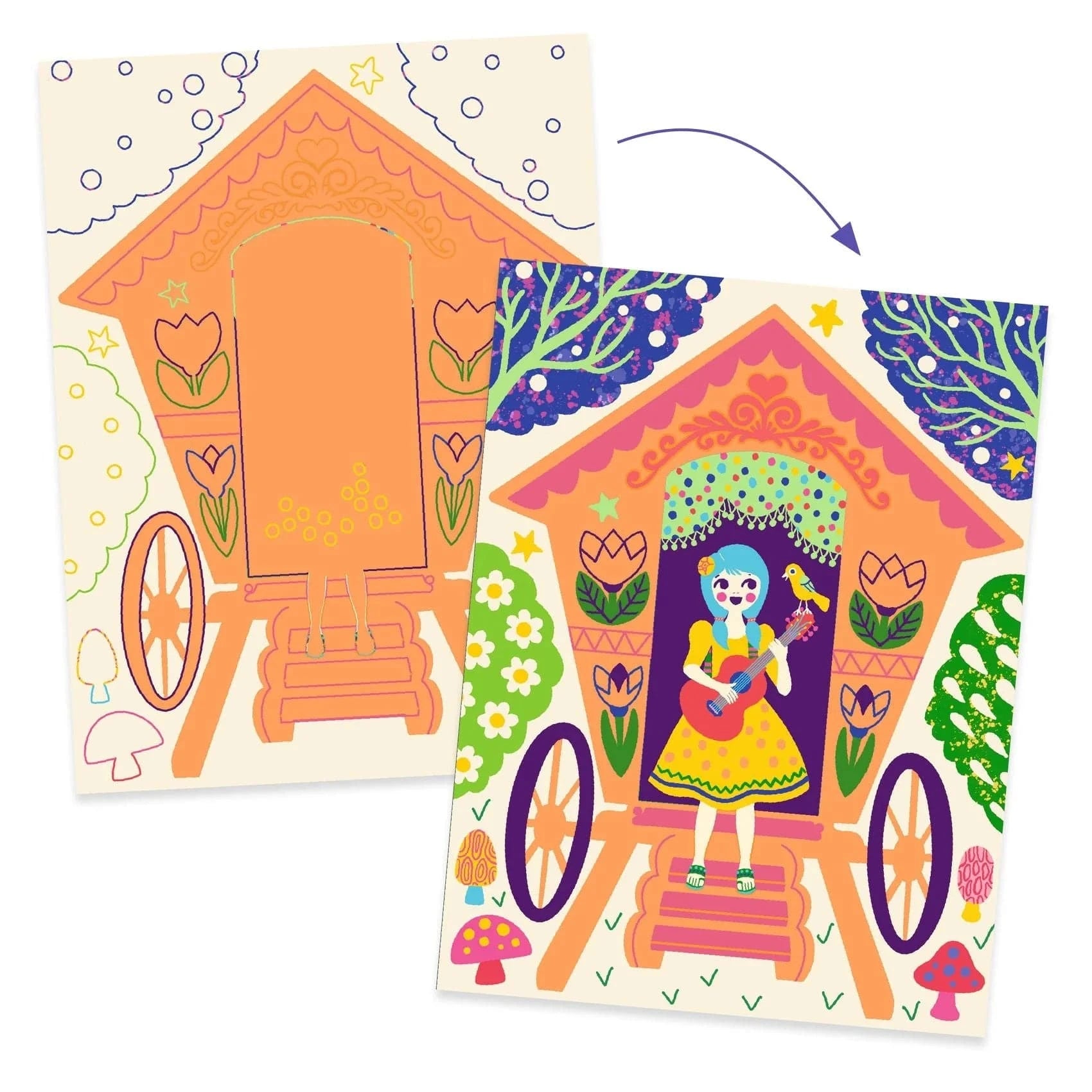 Wacky Houses Scratch Cards Activity Djeco Lil Tulips