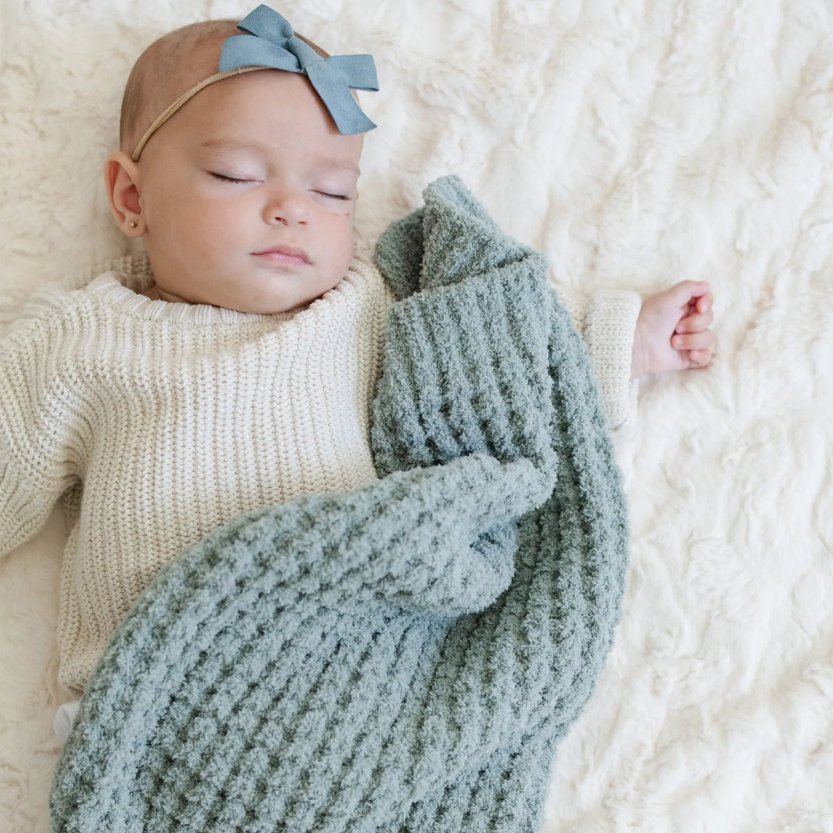 Waffle Knit Mini Blankets - Elm Saranoni Lil Tulips