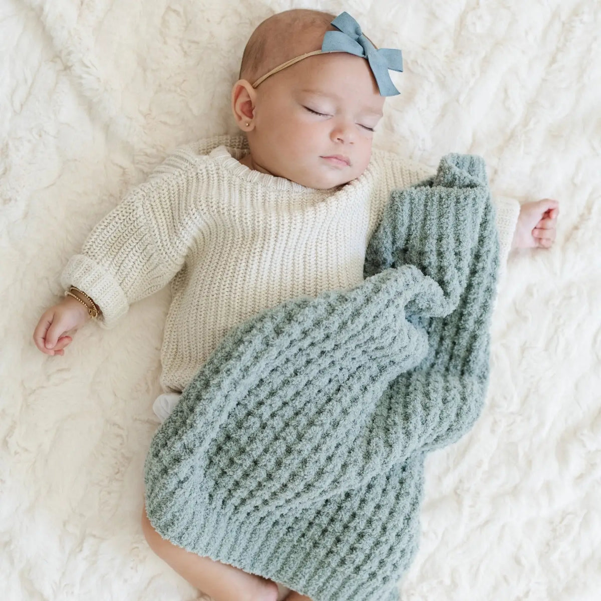 Waffle Knit Mini Blankets - Elm Saranoni Lil Tulips