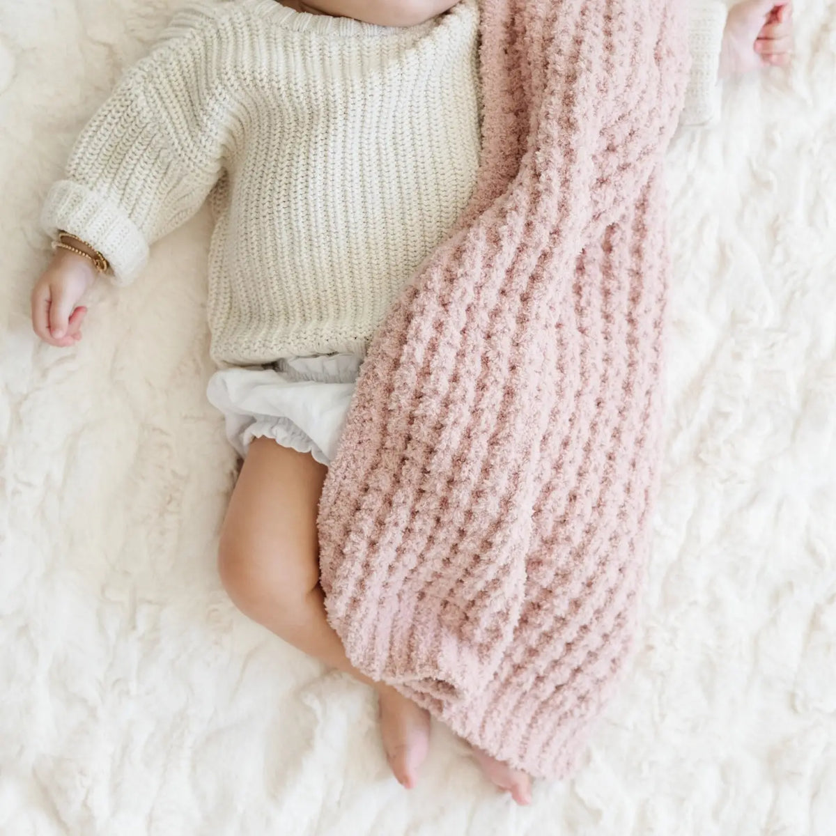 Waffle Knit Mini Blankets - Rosette Saranoni Lil Tulips