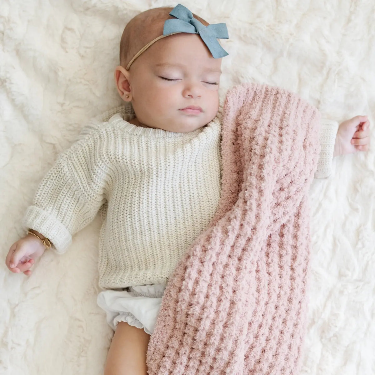 Waffle Knit Mini Blankets - Rosette Saranoni Lil Tulips