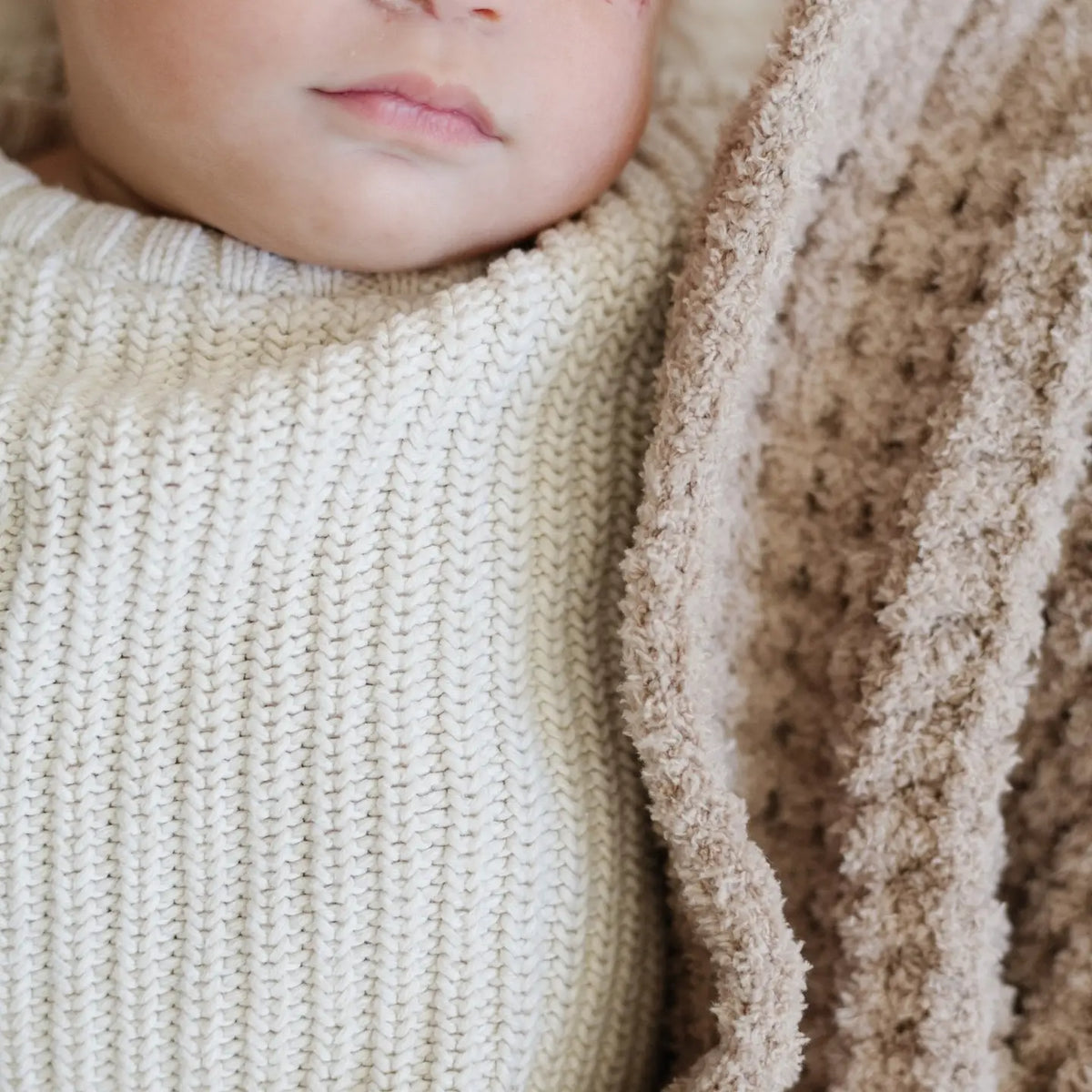 Waffle Knit Mini Blankets - Wheat Saranoni Lil Tulips