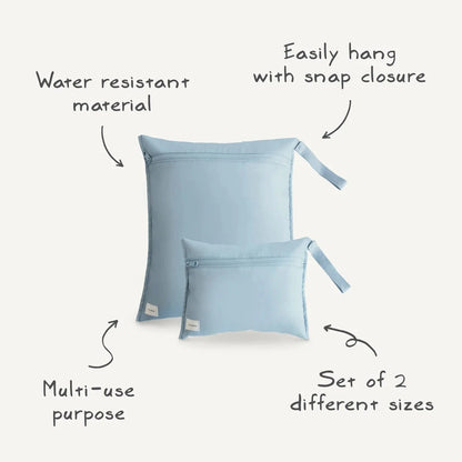 Water Resistant Wet Bag (Olive Check) Mushie Lil Tulips