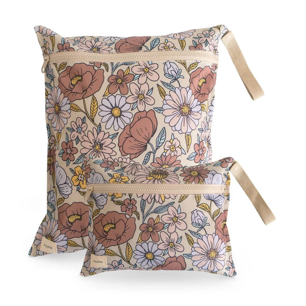 Water Resistant Wet Bag (Retro Flowers) Mushie Lil Tulips