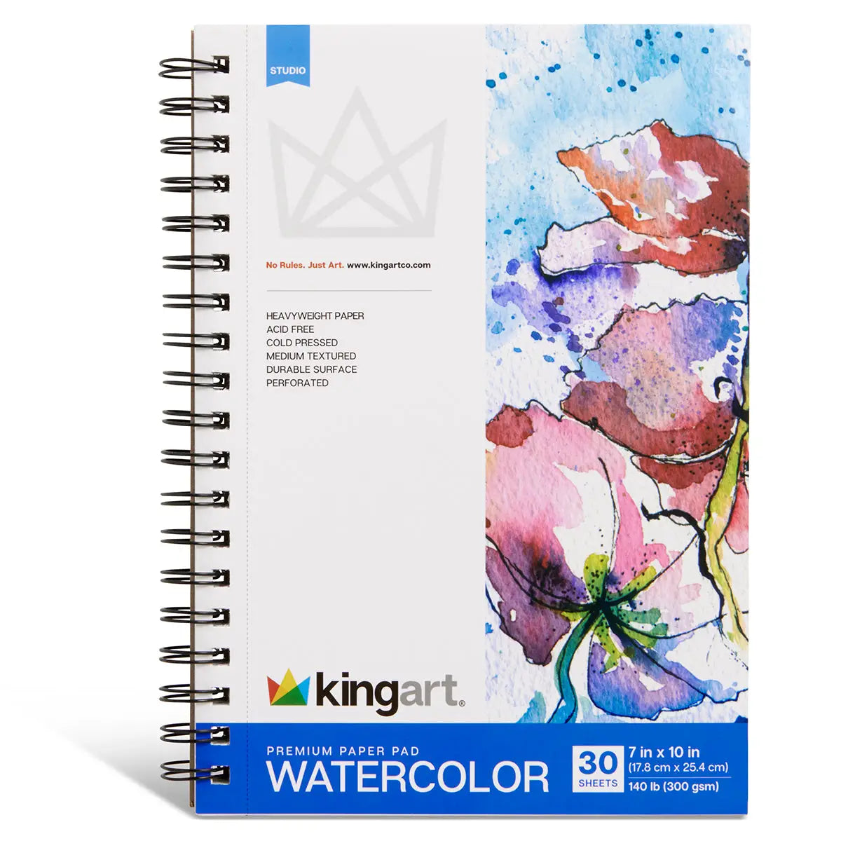 Watercolor Paper Pad - 7" x 10" - 30 Sheets KINGART Lil Tulips