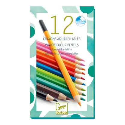Watercolor Pencils - 12 Colors Djeco Lil Tulips