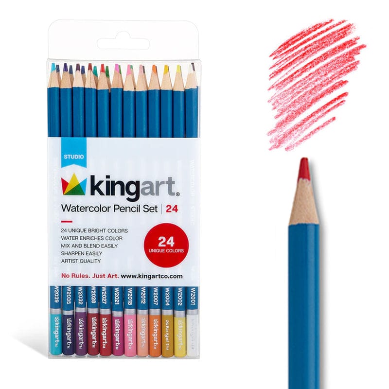 Watercolor Pencils Set - 24 Colors KINGART Lil Tulips
