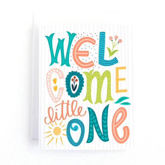 Welcome Little One - New Baby Card Pedaller Designs Lil Tulips