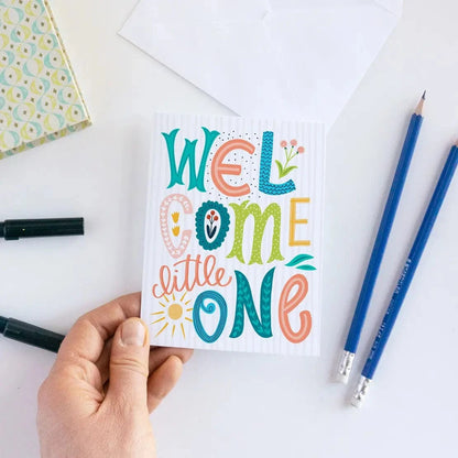 Welcome Little One - New Baby Card Pedaller Designs Lil Tulips