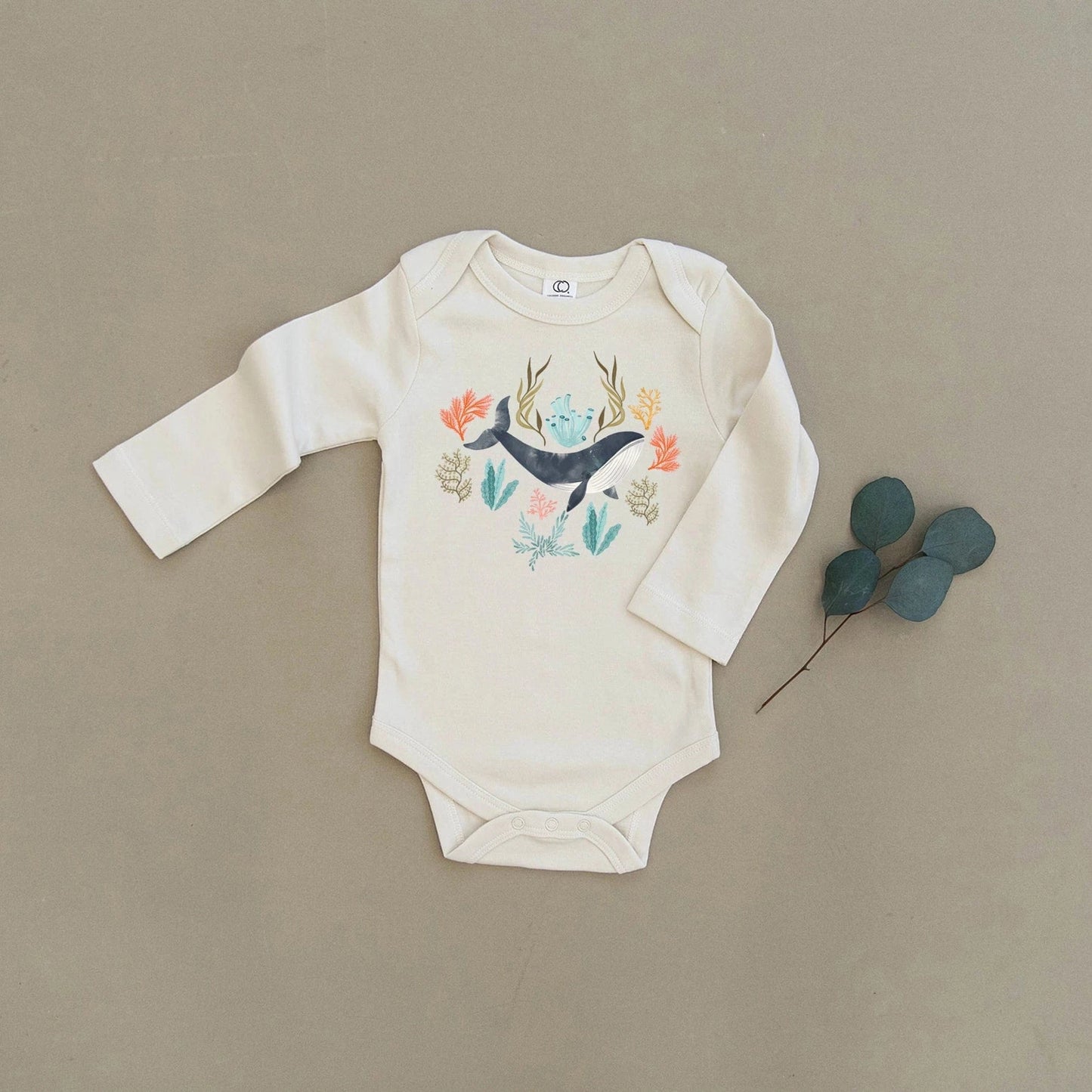 Whale, Ocean Organic Baby Onesie Urban Baby Co. Lil Tulips