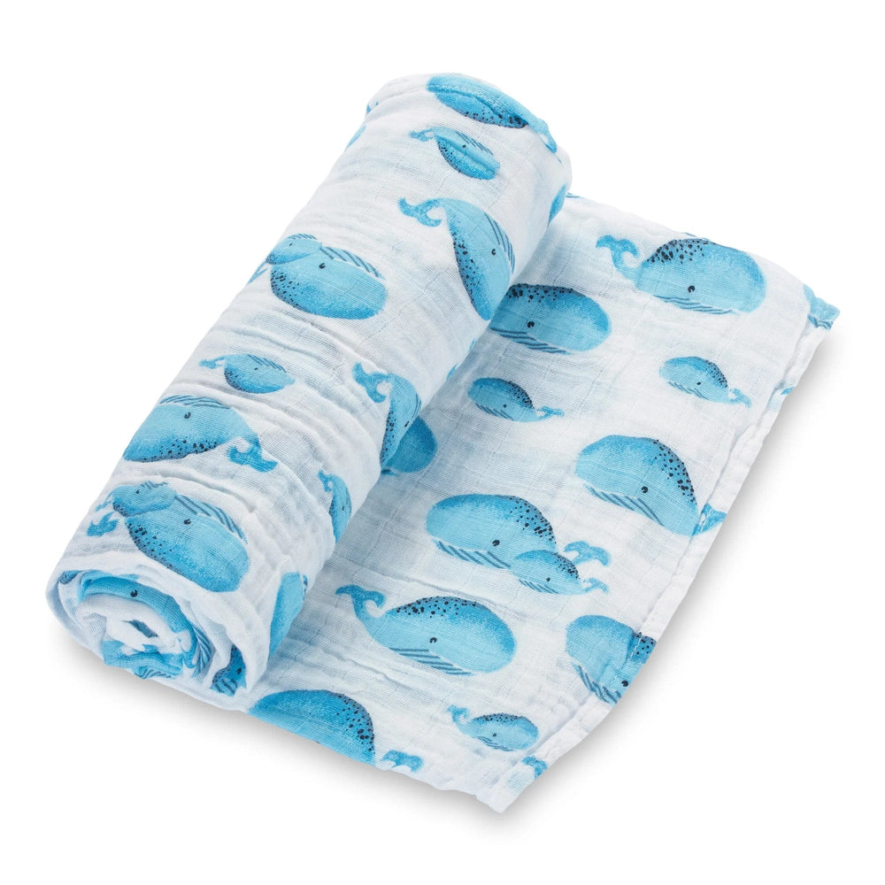 Whale, Whale, Whale Swaddle Blanket LollyBanks Lil Tulips