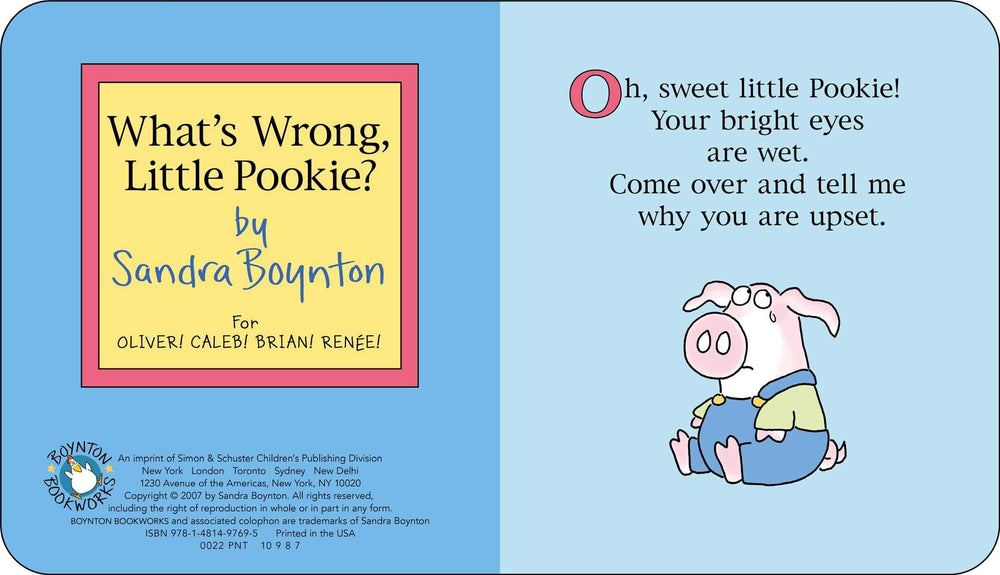 What's Wrong, Little Pookie? - Board Book Sandra Boynton Books Lil Tulips