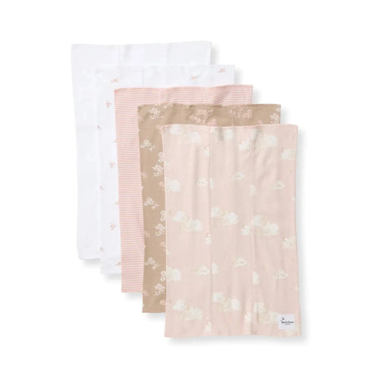Whimsical Floral Burp Cloths - Set of 5 Burt's Bees Baby Lil Tulips