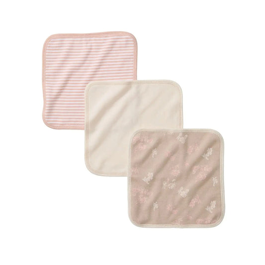 Whimsical Floral Knit Terry Washcloths - Set of 3 - Hummus Burt's Bees Baby Lil Tulips